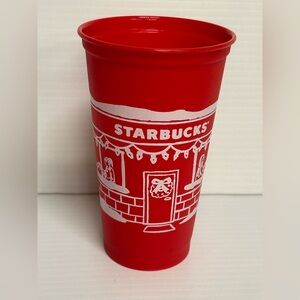 2025 Starbucks Red Holiday Reusable Plastic Coffee Cup 16oz No Lid